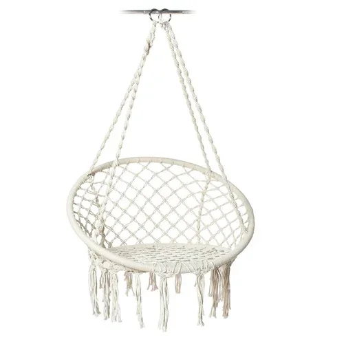 Camping Swing Hammocks Round Rope Woven Hanging Chair Nordic Style Indoor Leisure Bird's Nest Furniture Chair