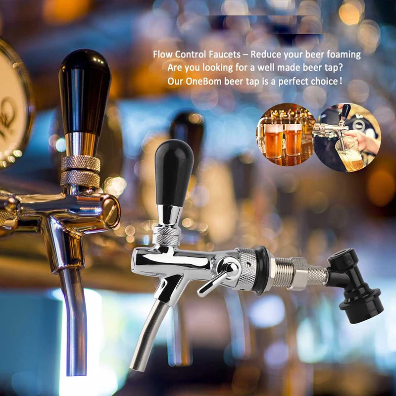 Beer Faucet & Adjustable Tap Beer Shank Chrome Tap Plating With Ball Lock Disconnect Liquid For HomeBrew Cornelius Keg Dispenser images - 6