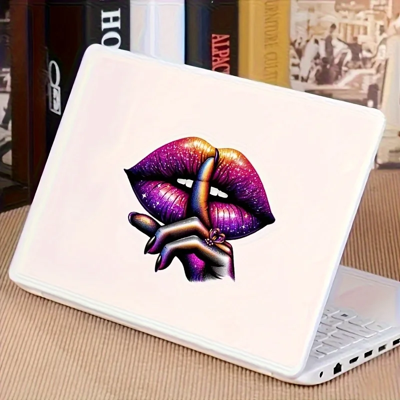 6Inch Purple Lips Pattern Stickers - Fashion Lip Art Vinyl Decal Stickers Self Adhesive Waterproof Decor Stickers  Multipurpose