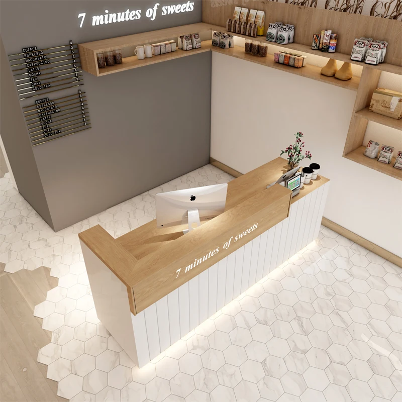 Drawer Salon Reception Desk Information Cash Beauty Simple Reception Desks Wood Store Escritorios De Oficina Furniture Counter