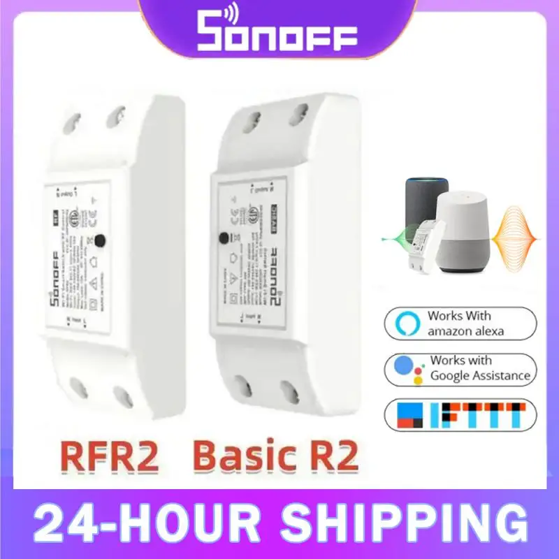 Sonoff BASICR2สวิตซ์ RFR2ไวไฟสวิตช์โมดูลสวิตช์อัจฉริยะ10A ไร้สายควบคุมรีโมทแอปจับเวลาสวิตช์ไฟสำหรับสมาร์ทโฮม