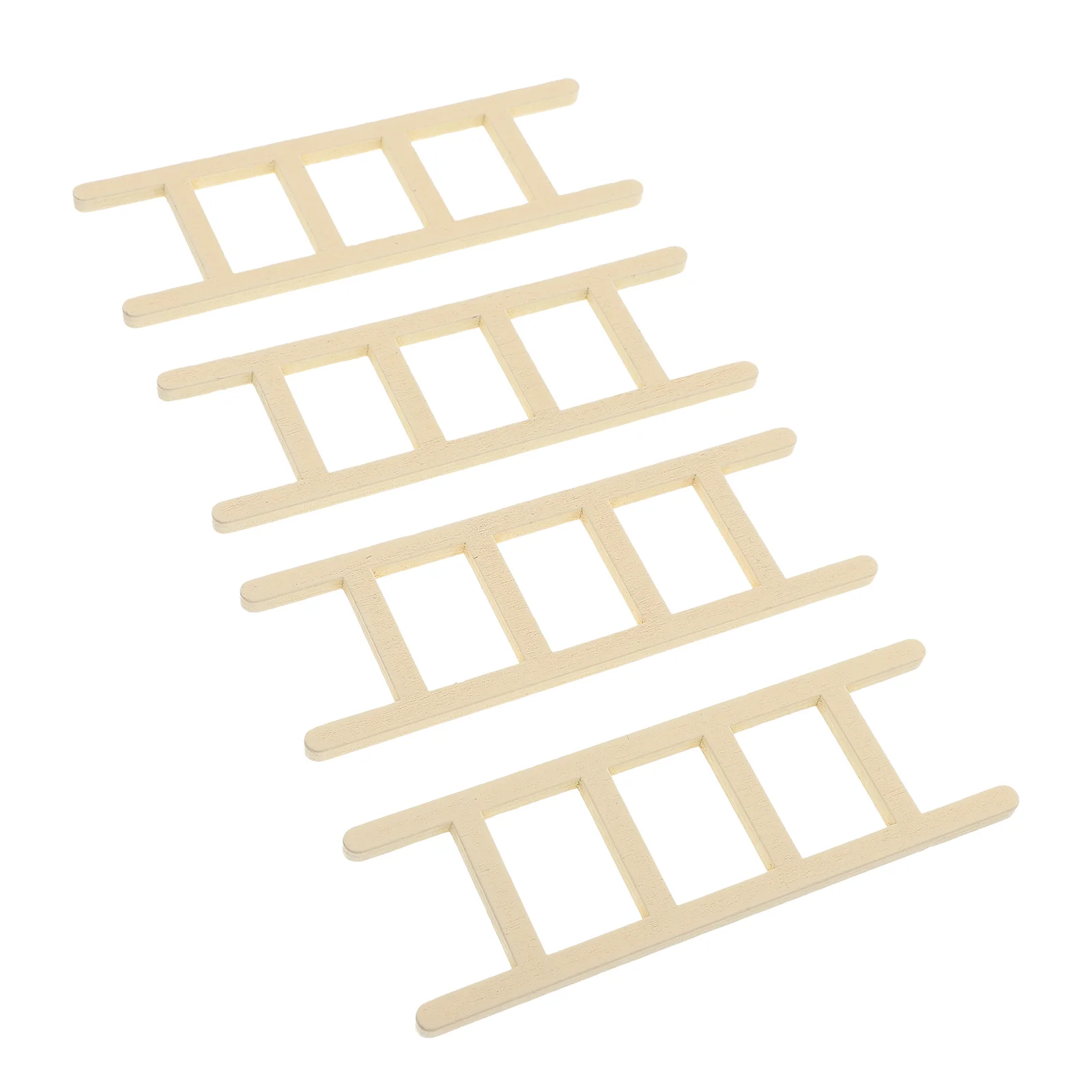 4 Pcs Mini Ladder Decorations Wooden Creative Imitation Ornament House Accessory