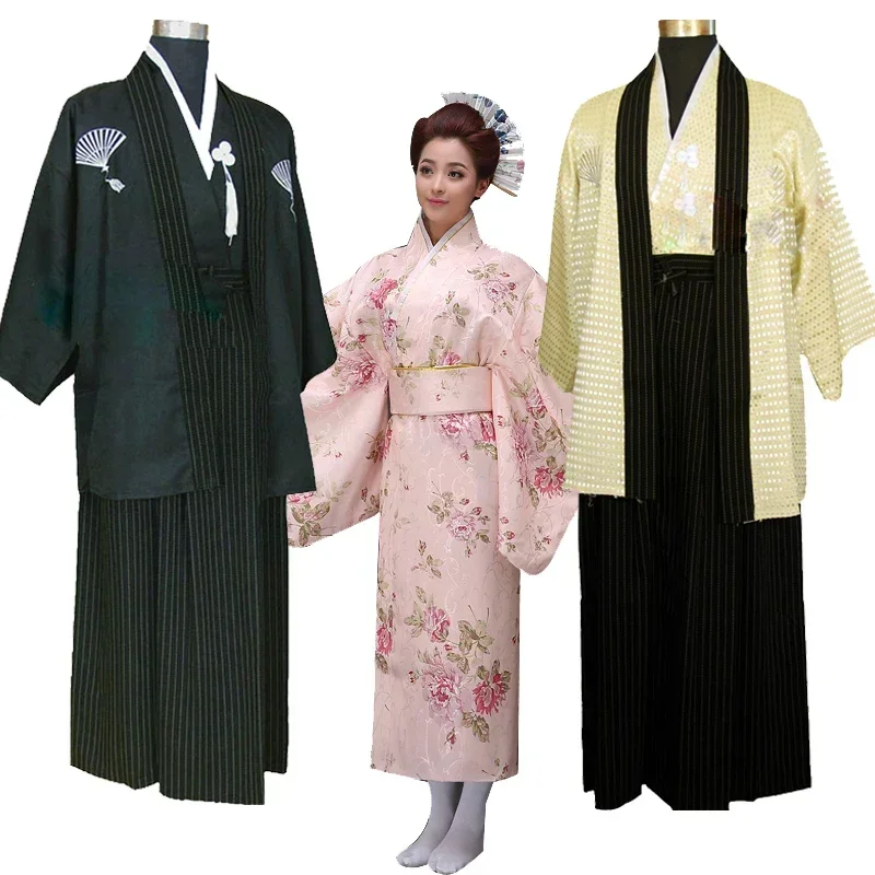 Japones quimono homem vestido tradicional japonês yukata palco dança traje hombres quimono masculino samurai roupas robe nacional