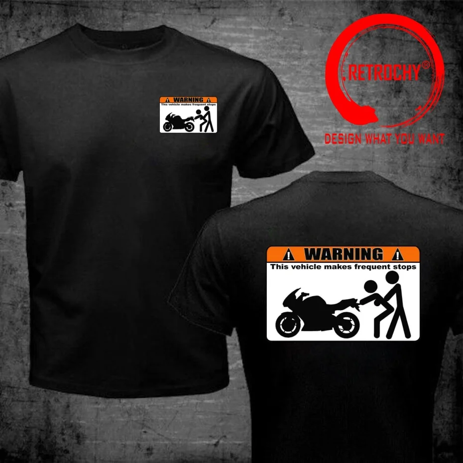 Motorcycle Warning T Shirt Men Fashion Trendy Casual Clothing Stylish Tops Tee Shirt Leisure Tshirt Men's T-Shirt