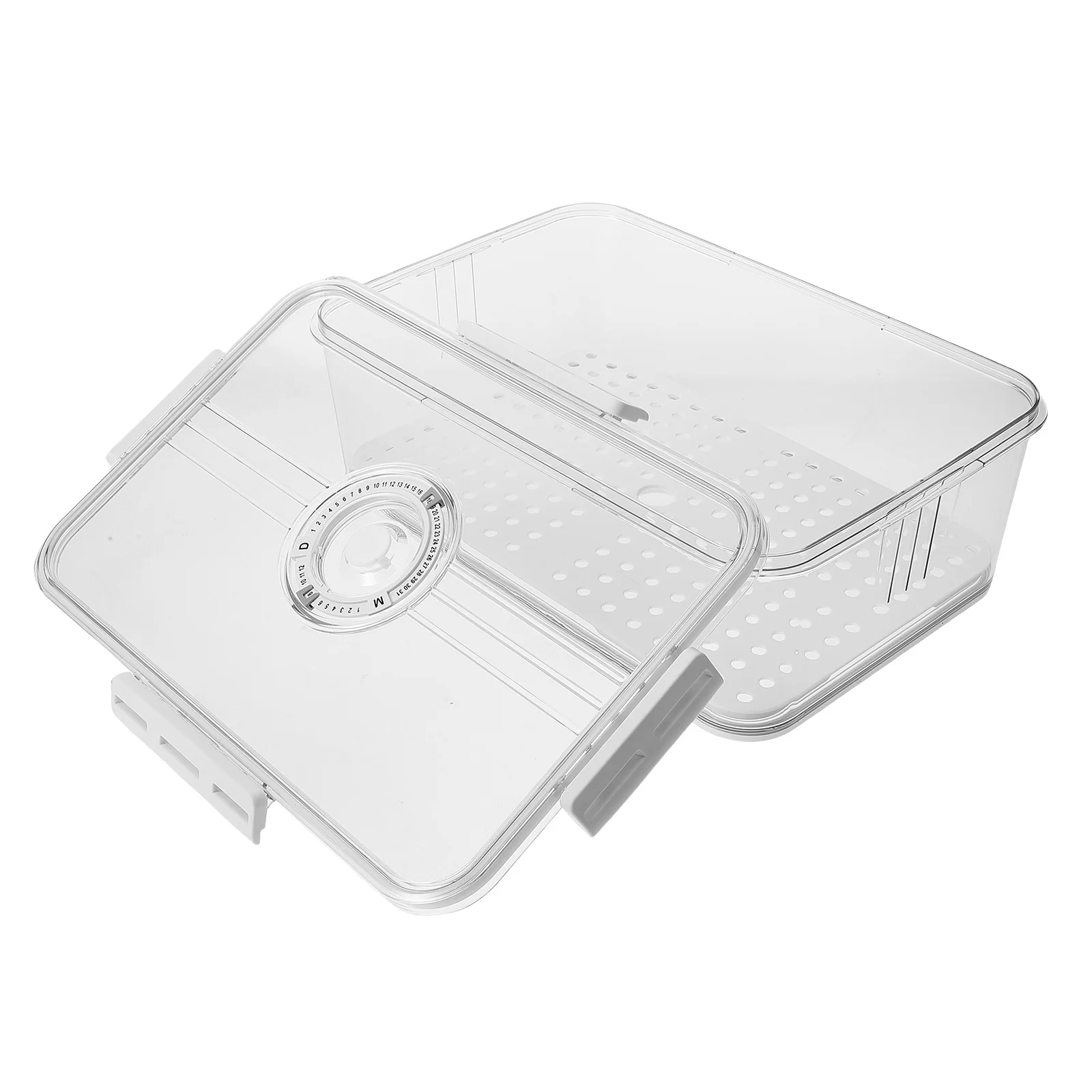 

Bread Box Airtight Container 7002 White Timing Recording Clear Reusable Toast Fridge Food Home Storage Kitchen Countertop Bread