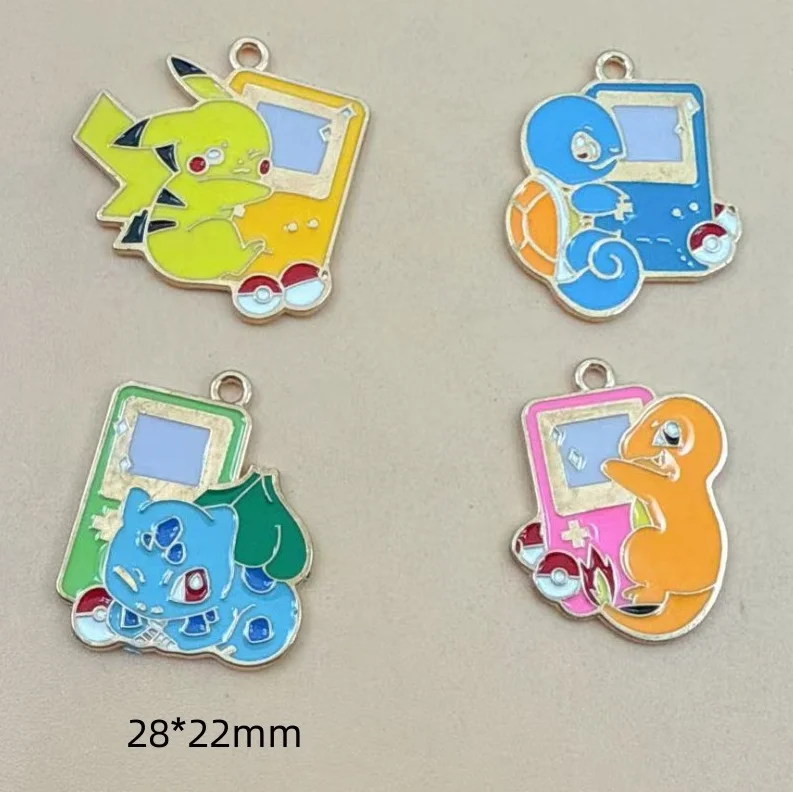 10Pcs/Lot Alloy Enamel Cartoon Game Console Charms Cute Animal Pendant DIY Jewelry Making Keychain Accessories
