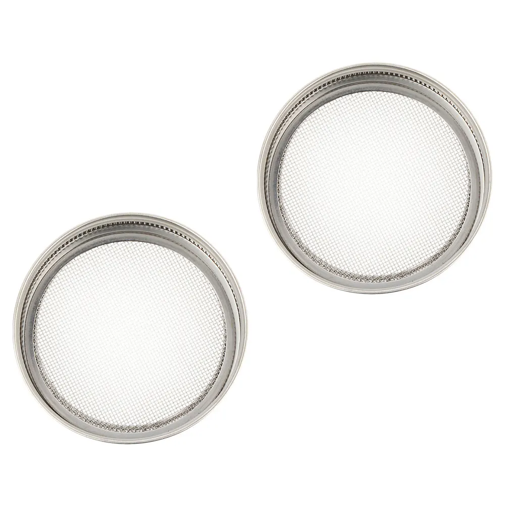 

2pcs Stainless Steel Sprouting Lids For Wide Mouth Mason Jars 86Mm Canning Jar Strainer Drainage Screens Bean Sprout Growth Kit