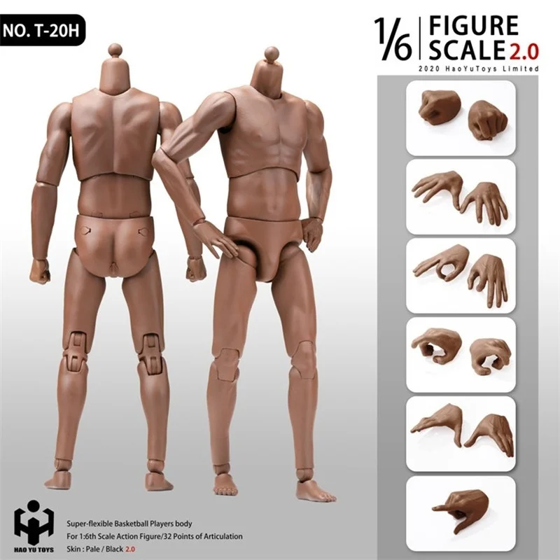 Haoyu 1/6 Scale Male Body 2.0 (T-20/T-21/T-01) - Zestaw figurek wojskowych z ulepszonym artykulacją Kolekcjonerski model żołnierza