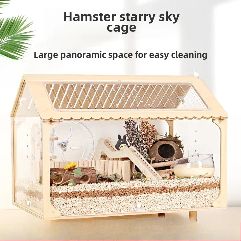 Acrylic Golden Bear Hamster Cage with Eco-friendly Design 60 Habitat Deluxe Mansion Set