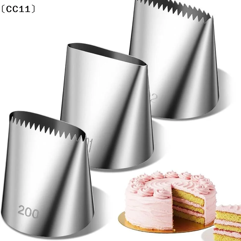 1/3Pcs Oversized Cake Making Cream Cupcake Stainless Steel Tools Mouth Flower Lcing Piping Nozzles Kitchen Pastry Decor〔CC11〕