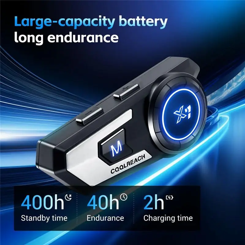 Alto-falante compacto para capacete de motocicleta, cancelamento de ruído, música estéreo, resposta automática, ruído inteligente/despertar