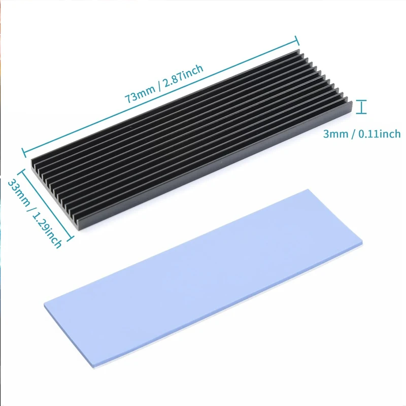 PCIe NVMe M.2 2280 SSD Aluminum Heatsinks Cooler And Silicone Thermal Pad