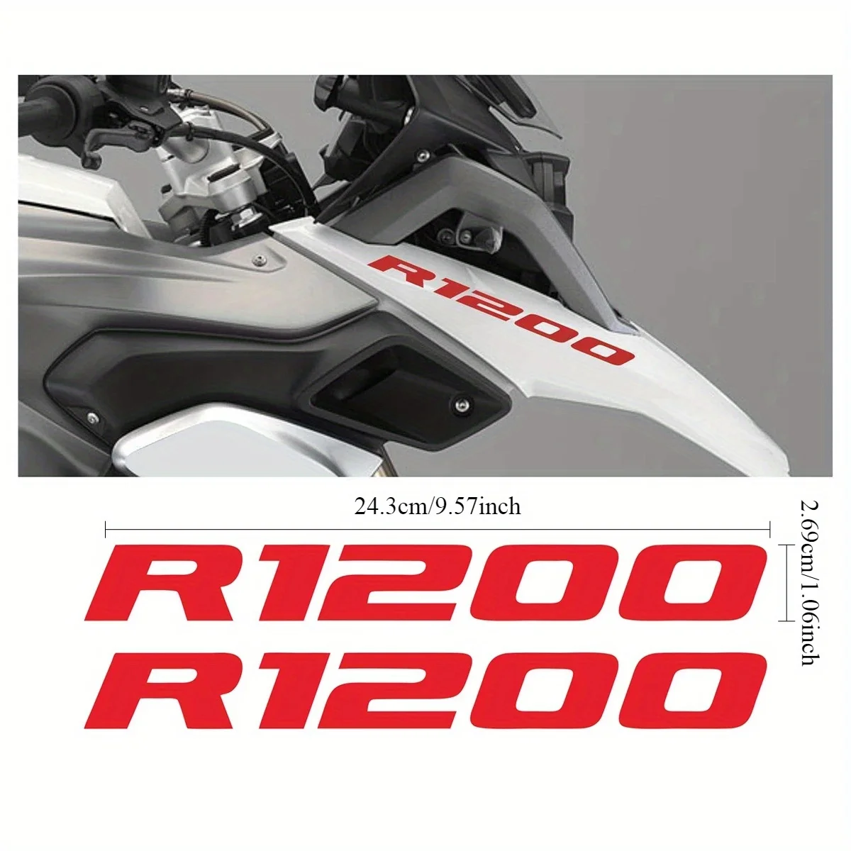 2D flat sticker 2 pieces for BMW R1200 series motorcycle stickers, PVC beak front sticker logo, compatible with R1200 GS, GSA,