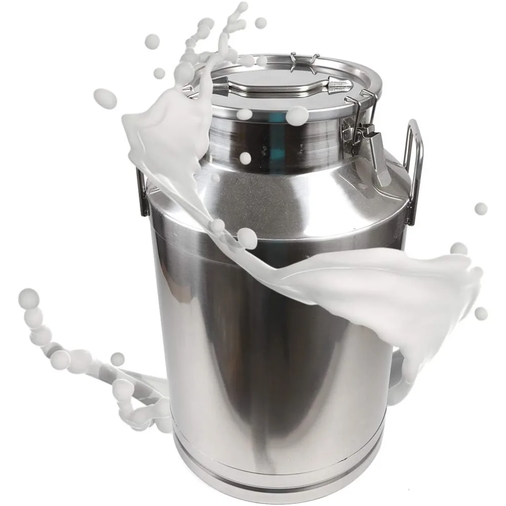 

60L/15.8 Gallon Stainless Steel Milk Can - Heavy Duty Milk Jug Milk Bucket Wine Pail Bottle SS Liquid Container Storage