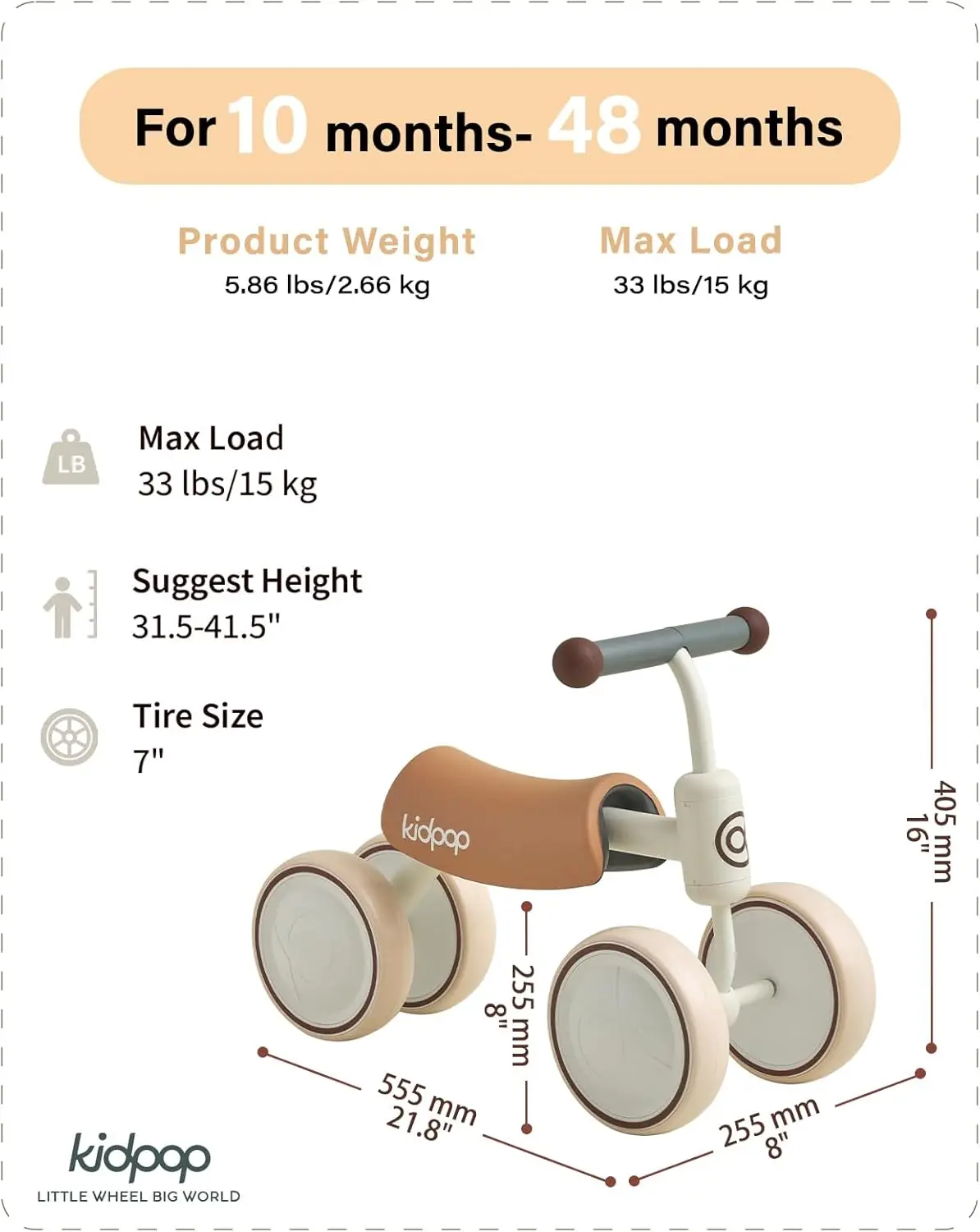Bicicleta de equilíbrio para bebês de 1 ano, brinquedos para crianças pequenas, presente de primeiro aniversário, primeira bicicleta para crianças (branca)