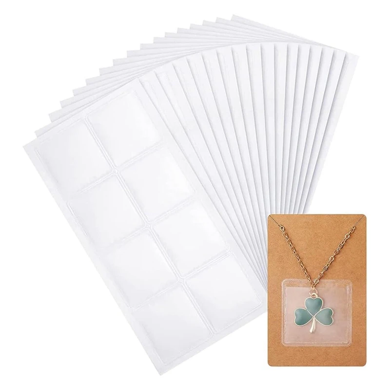 240 Pcs Necklace Chain Adhesive Pouches Jewelry Display Cards Pockets Necklace Earring Card Holders Packaging Pouches