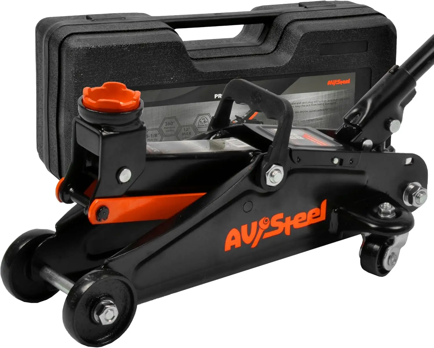 

Гидравлический автомобильный напольный домкрат 1,5 тонны с футляром для хранения, емкостью 3300 фунтов, диапазон подъема от 5 до 12 дюймов