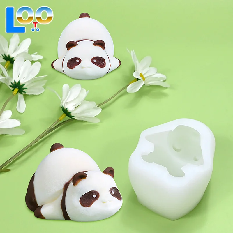 1pcs น่ารักแพนด้าพุดดิ้งแม่พิมพ์ซิลิโคนแม่พิมพ์น่ารักการ์ตูนเยลลี่เค้กเค้กแม่พิมพ์เค้กตกแต่งบ้านอุปกรณ์เบเกอรี่