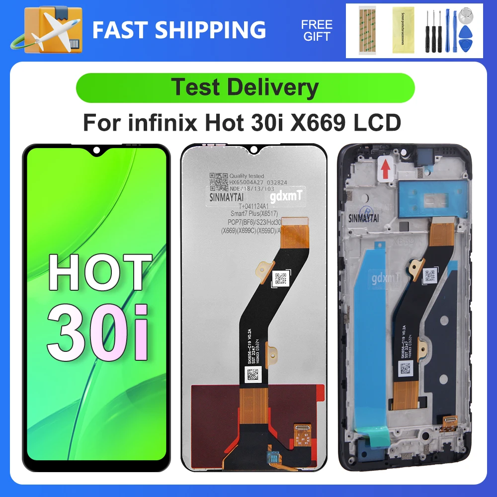 For Infinix Hot 30i 6.56\'\'For  Hot30i X669 X669C X669D LCD Display Touch Screen Digitizer Assembly Replacement