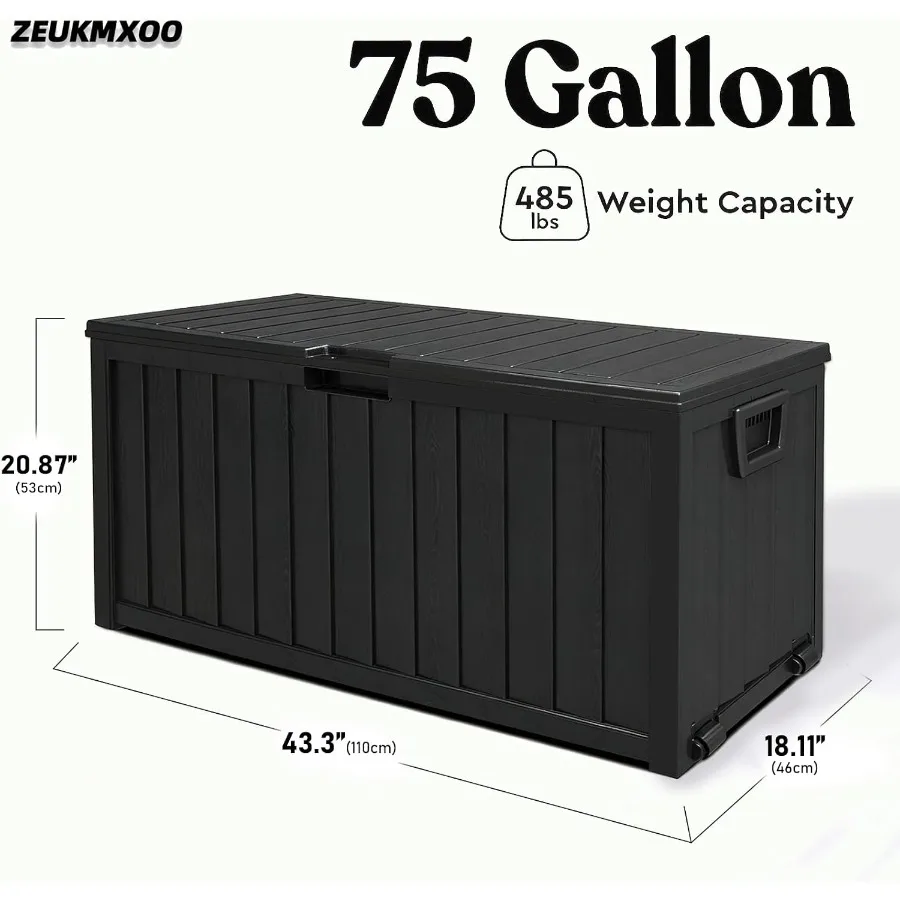Outdoor Storage Box Waterproof, 350LBS Lockable Patio Storage Box for Patio Cushions, Garden Tools and Tools Storage, Outside S