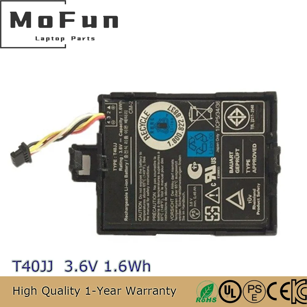 New Original T40JJ 3.6V 1.6Wh Battery for Dell H710 H710P H810 RAID Controllers 70K80 D0JMF H810 N3V6G TTVVV TY8F9
