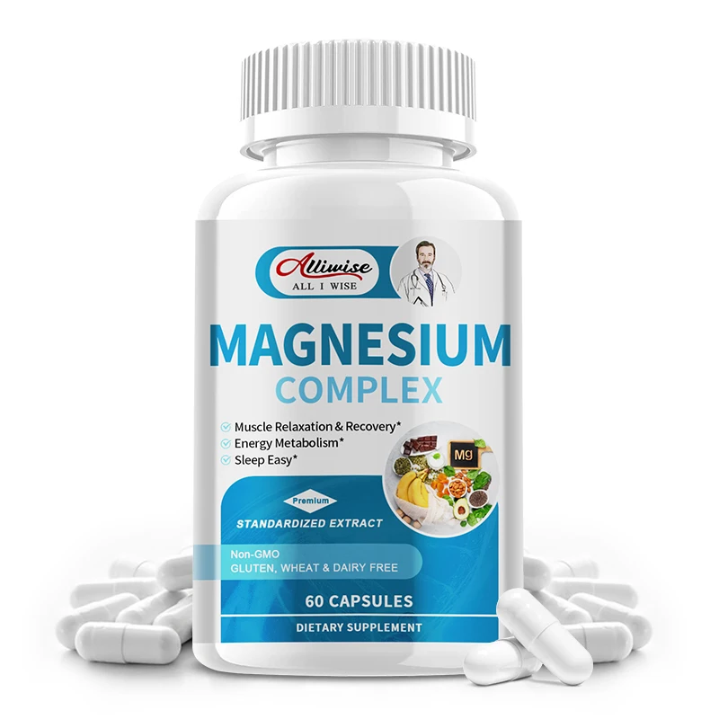 Alliwise Magnesium Glycinate Capsules Support Muscle, Nerve, Joint and Heart Health Dietery Supplement Stress & Anxiety Relief