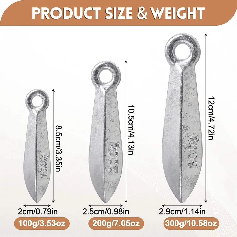 2Pcs Bank Sinkers Fishing Weights Surf Drop Bass Casting Sinkers Saltwater Bullet Fishing Sinker Weights for Fishing Bottom Rigs