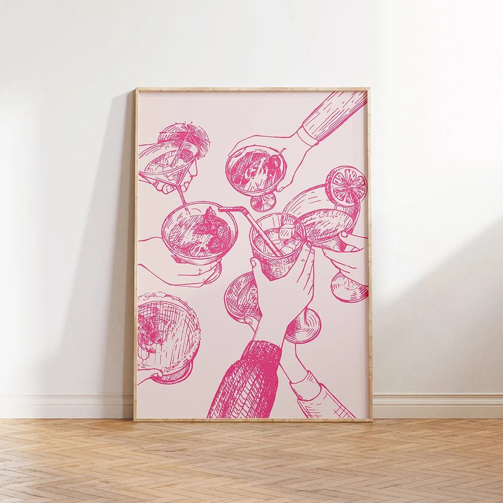 Galentines Day Decor Set Prints Best Friends Galentines Party Decor Cute Pink Bresties Canvas Painting Trendy Art Murals Decor