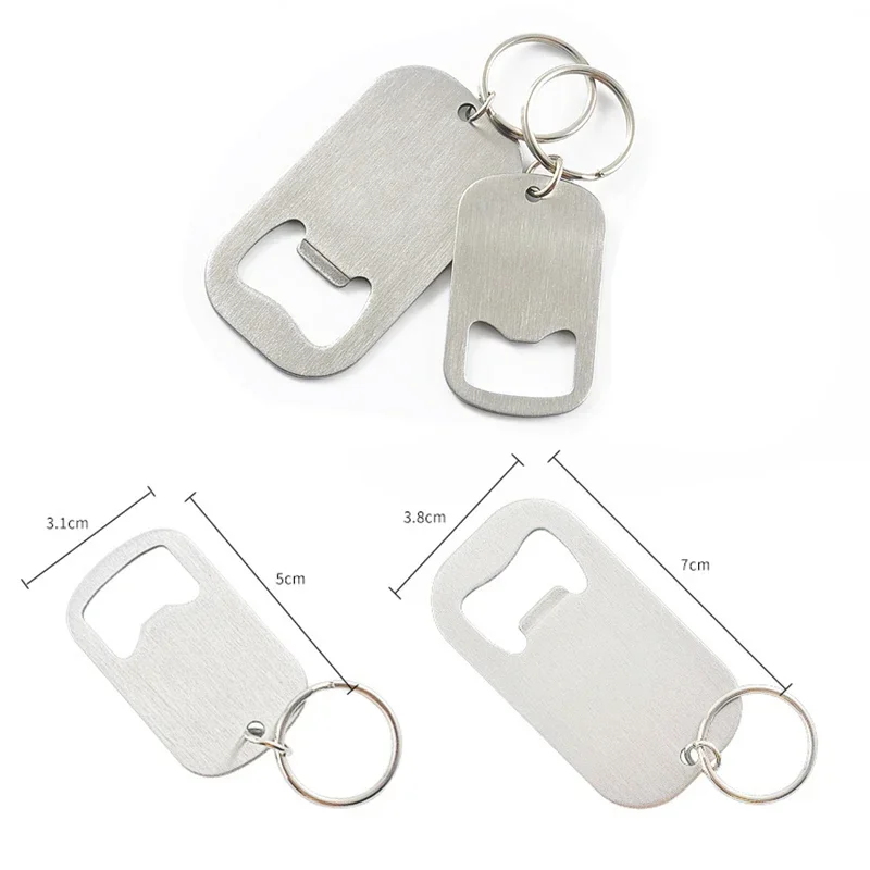 Portable Keychain Beer Bottle Opener Stainless Steel Wine Soda Glass Bottle Opener Mini Key Ring Chain Beer Fridge Openers