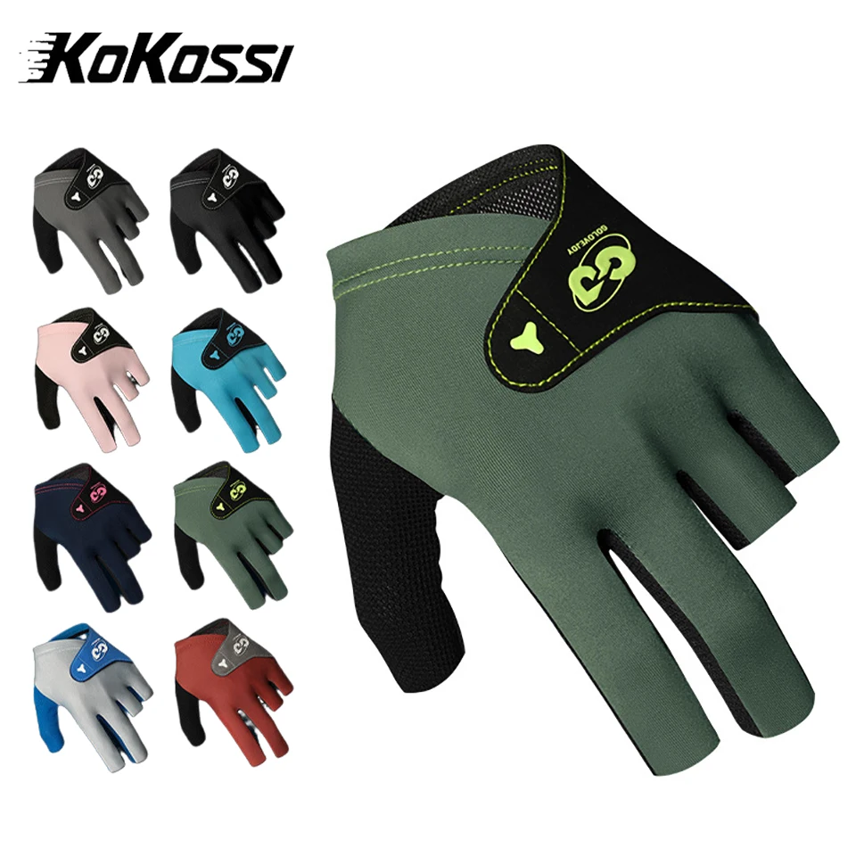 

KoKossi бильярдные перчатки с 3 пальцами для снукера профессиональные дышащие износостойкие удобные противоскользящие легкие перчатки из ледяного шелка