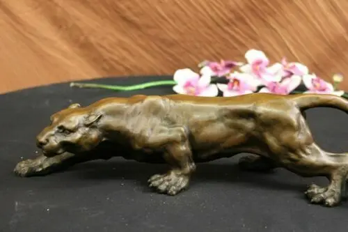 Jaguar Panther Leopard Cougar Big Cat Collector Artwork Bronze Statue Art Deco