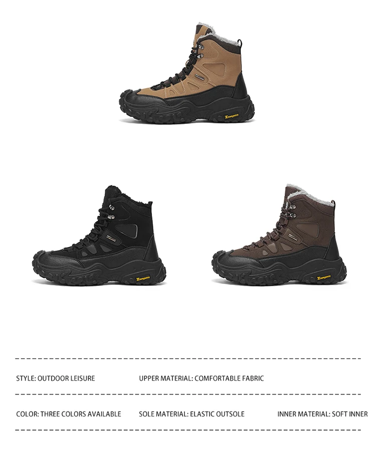 Herren-Winterstiefel, warm, kältebeständig, mit weichem Innenfutter, strapazierfähig, ideal für den Einsatz im Freien, für den täglichen Gebrauch, als Weihnachtsgeschenk. – Detail 5