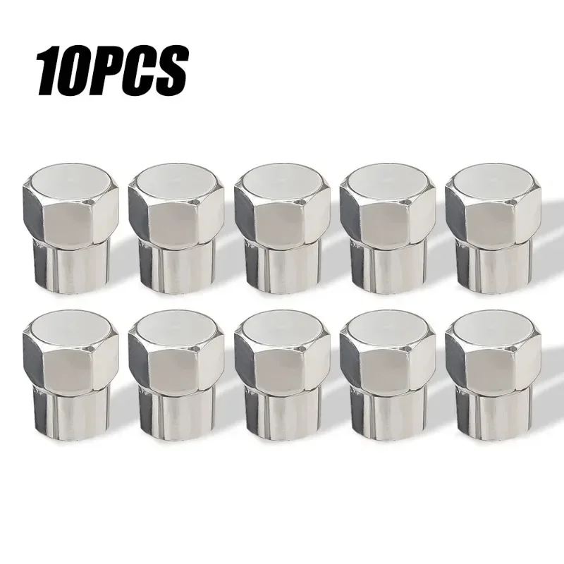 10Pcs Tire Valve Cap with O Rubber Ring Plastic Chrome Dust Proof Covers Universal Cars Bicycle Trucks Motorcycles Accessories