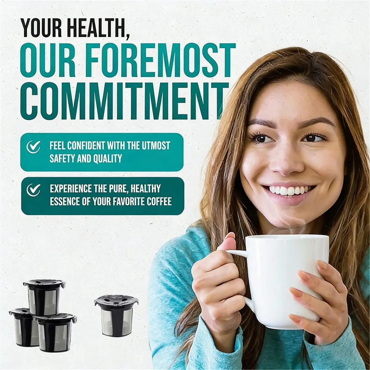 A1834U Aug. Reusable K Cups for , K Plus, K Slim, K-Brew Chill, K Duo Gen 2, Refillable Coffee Pods Filter