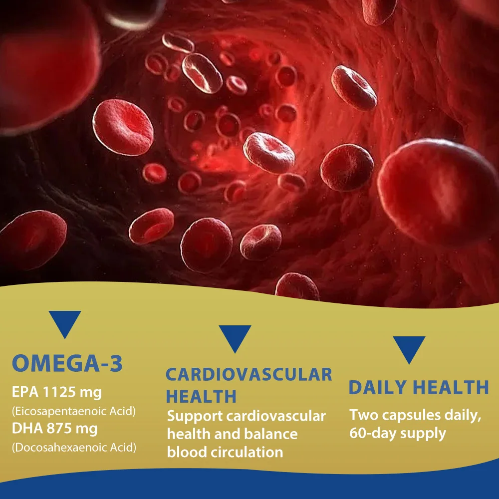 زيت السمك أوميغا 3 مع EPA DHA - يدعم الدماغ والكبد والقلب والمفاصل والمناعة وتحسين النوم والمزاج، 120 كبسولة #5