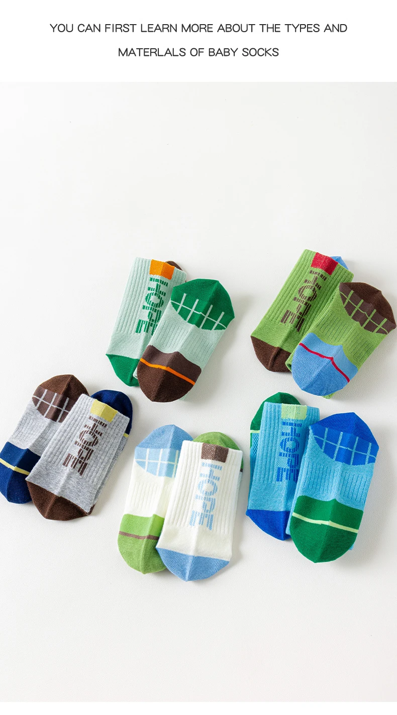 5 Paar Kinder-Sportsocken, Sommer, dünnes Netz, atmungsaktiv, nahtlos, Anti-Pilling-Baumwolle, Crew-Socken für Jungen, lässige Laufsocken, Größe 1–12 – Detail 14