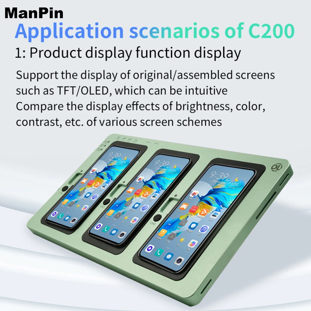 C200 Multi Same Source Screen Display Device OLED DFT TFT Touch Brightness Color Aspect Ratio Compare For iPhone 15 14 12 Repair