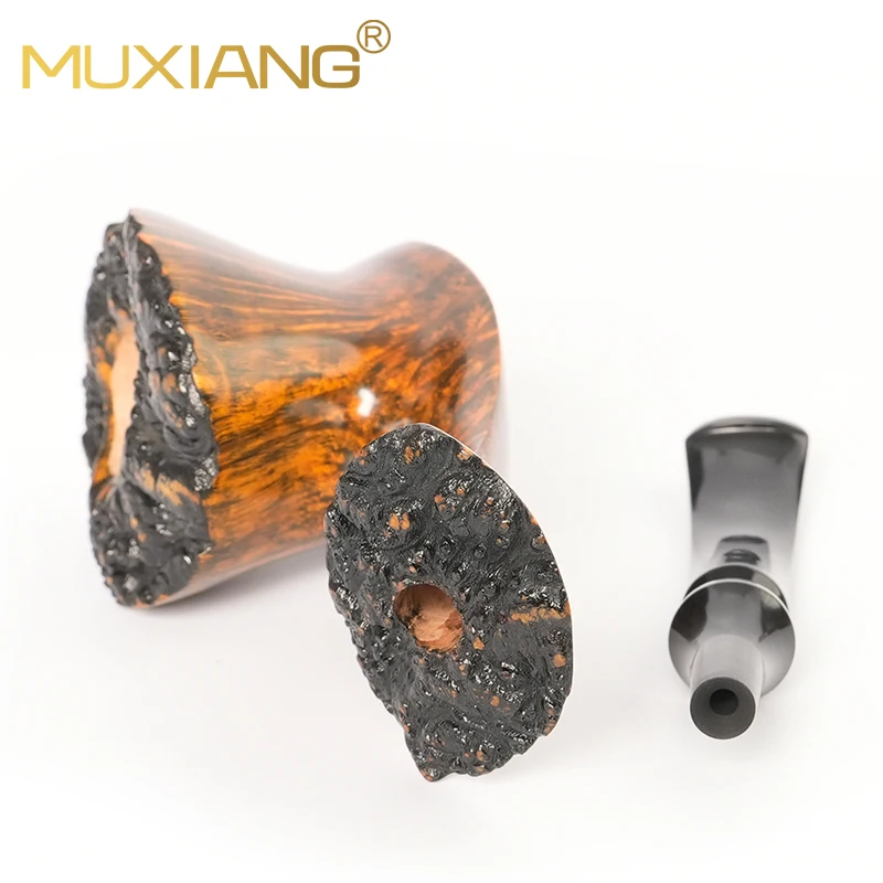 MUXIANG Fleur Briar Tobacco Pipe Handmade Flower Shaped Pipe No Filter Handle Military Pipe Mouthpiece Pipe Bowl Tree Knot Shell