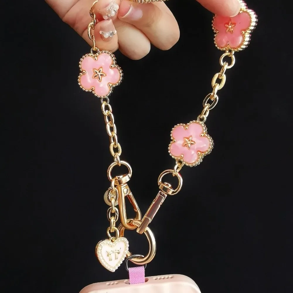 Universal Flower Mobile Phone Strap Pendant Metal Chain Cell Phone
