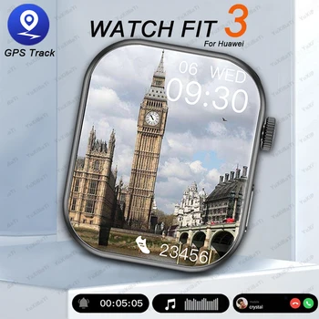 화웨이 FIT 3 NFC 스마트 워치 남성용 GPS 추적 AMOLED HD 스크린 블루투스 통화, IP68 방수 스포츠 스마트 워치, 정품 