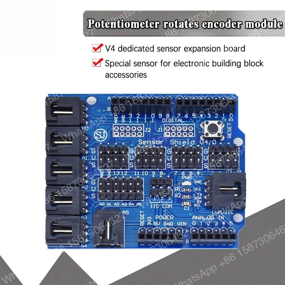 30個のスマートエレクトロニクス-arduinoセンサーシールドv40-v4デジタルアナログモジュール拡張開発ボード用
