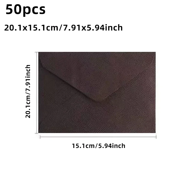 50 stks/partij 20.1x15.1 cm Enveloppen voor Trouwkaarten Business hoogwaardige 250g Textuur Papier Briefpapier Leveringen opbergtas