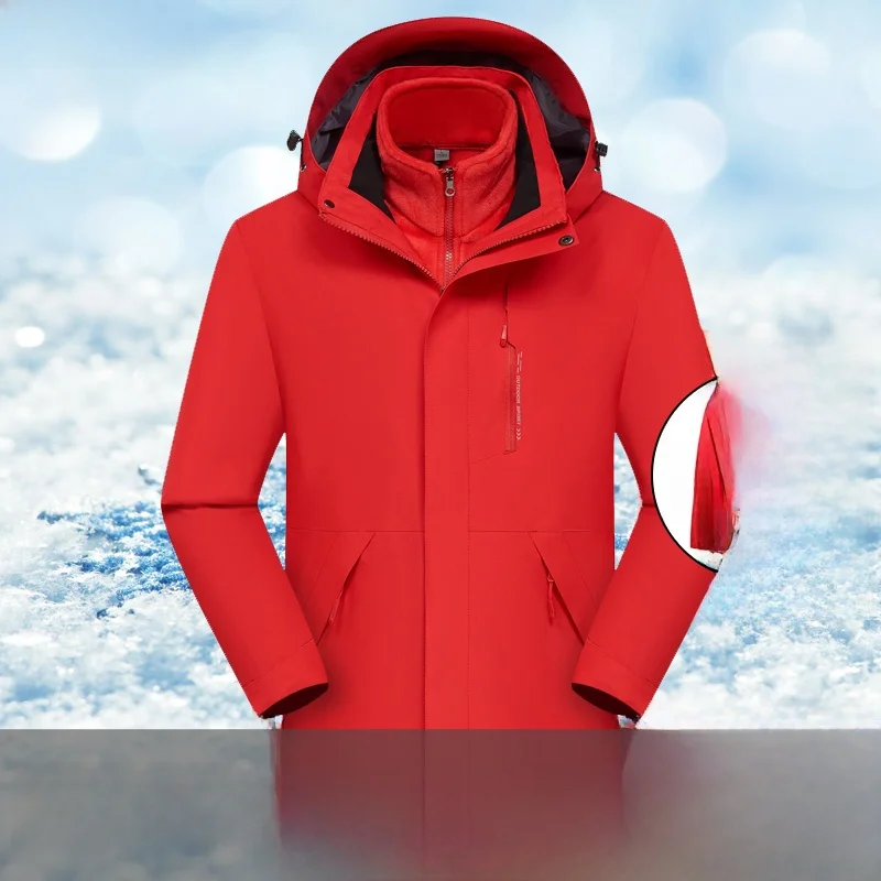 

Куртка-трансформер 3-в-1 для активного отдыха, ветрозащитная, для альпинизма, зимняя, теплая, молодежная, утолщенная, из полиэфирного волокна