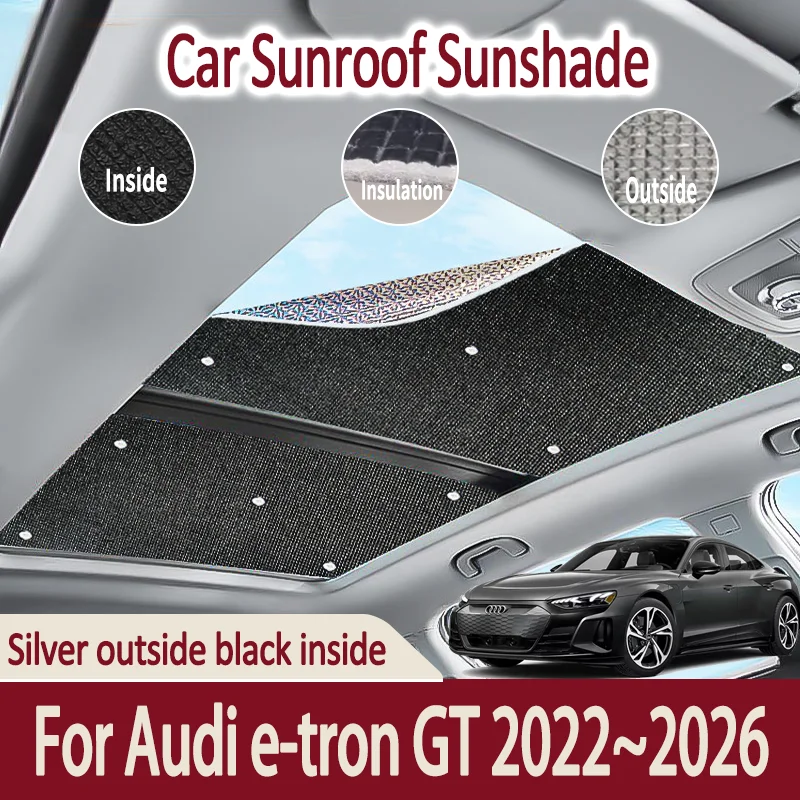 

Автомобильный люк на крыше, солнцезащитные козырьки для Audi e-tron GT 2022 ~ 202223 2024, автосвет, солнцезащитный крем на крыше, теплоизоляция, аксессуары с защитой от УФ-лучей