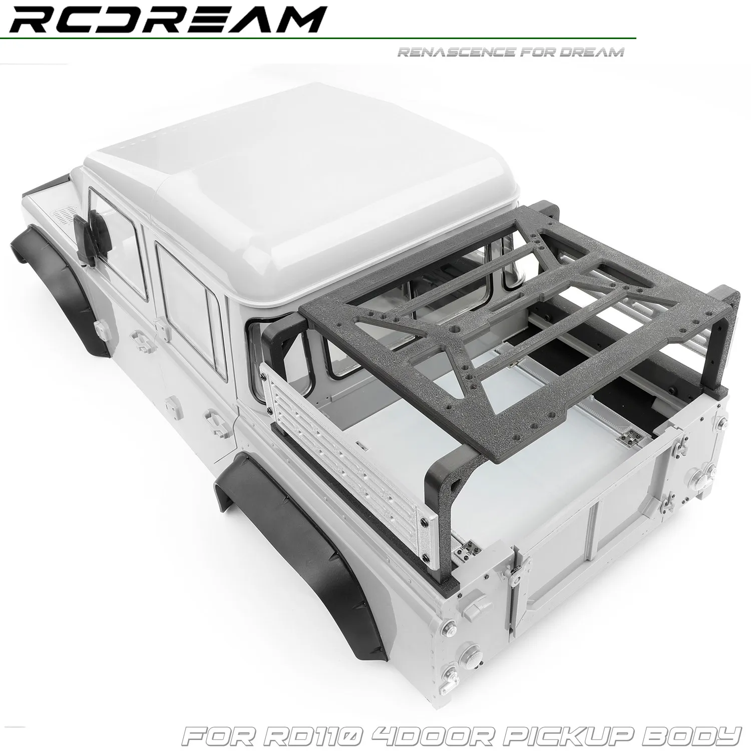 RCDream Truck Bed Rack and Bed Drawer Box for RD110 4Door Pickup Body