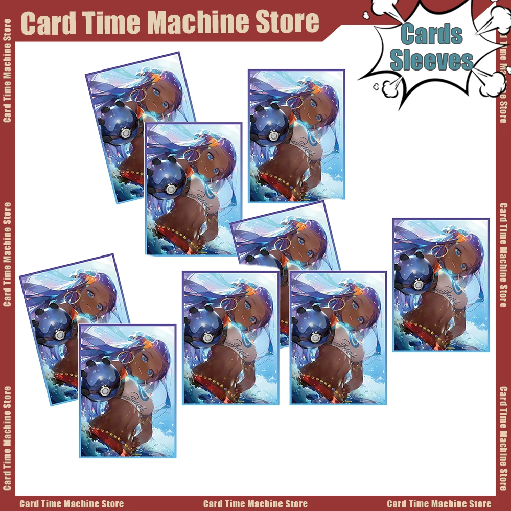 

60PCS Foil Nessa Card Sleeves 66x91mm Holographic Anime Girl PTCG Standard Size Card Protectors Table Game High-quality ferrules