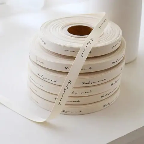 사용자 정의 리본 코튼 선물 포장 밴드 로고 선물 상자 포장 베이킹 포장 꽃 패키지 웨딩 생일 DIY 이름 수제