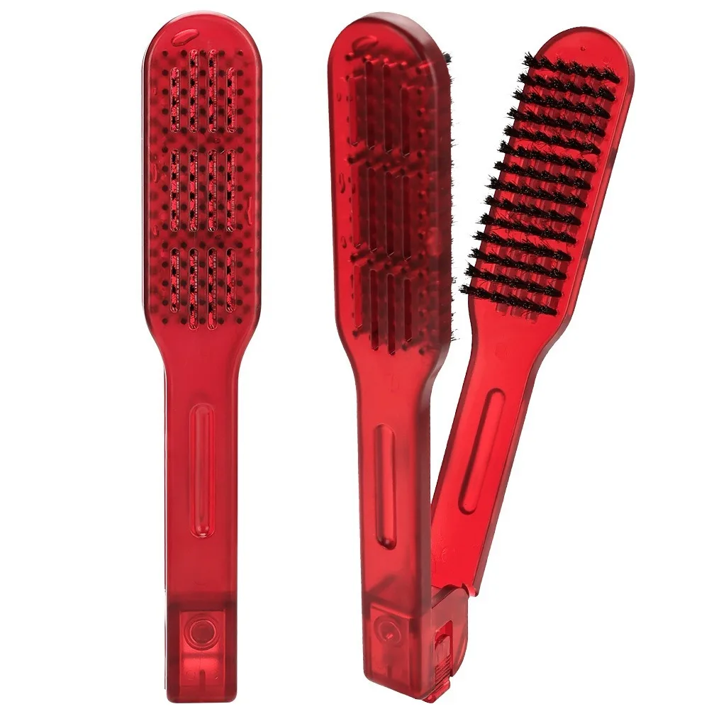 

Multifunctional Double Sided V Brush Hair Care Anti-Static Hairdressing Clamp Comb Durable Anti-slip Straightening Comb Barber
