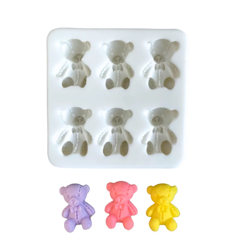 Cake Tool 2cm Mini Baby Bear Silicone Mould Small Bear Crown Bow Small Animals Cupcake Decoration Fondant Clay Sugarcraft