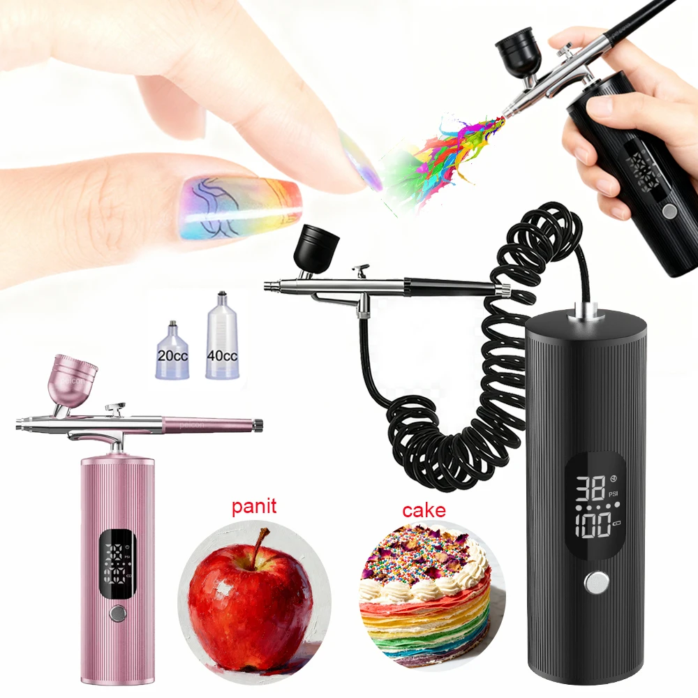 

Аэрограф, компрессор для ногтей, портативный аэрограф с краской и компрессором, ручной аэрограф для ногтей, машина для рисования тортов